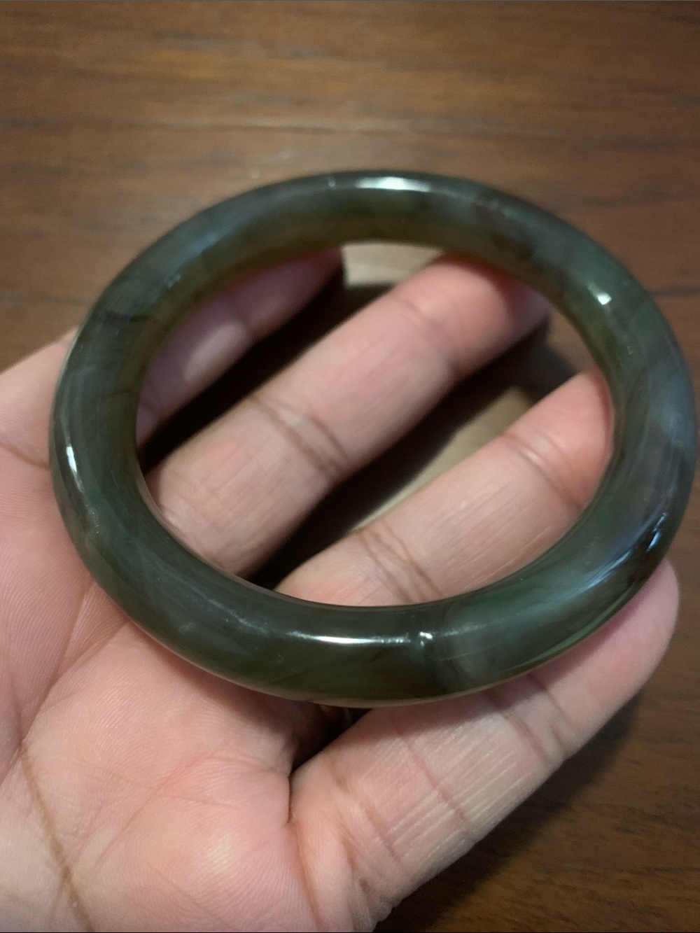 Vintage Jadeite Jade Bangle Bracelet unisex - Picture 2 of 7